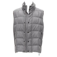 MONCLER Norme Afnor G32-003 grey wool quilted puffer vest jacket Sz.6 XXL