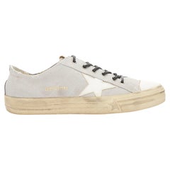 Used GOLDEN GOOSE VSTAR2 bicolor grey black distressed leather sneakers EU40