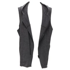 UNDERCOVER 2007 wool angora blend raw edge sleeve hooded vest JP3 L