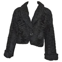 Vintage Christian Dior Boutique Broadtail Fur Cropped Jacket