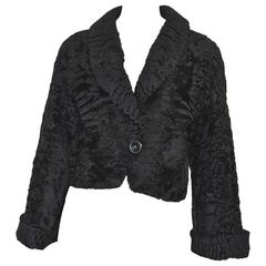 Christian Dior Boutique Broadtail Fur Cropped Jacket 9