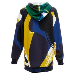 CHRISTIAN DIOR 2022 Runway-Logo Saum abstrakte Colorblock-Kapuzenjacke XS
