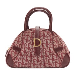 CHRISTIAN DIOR Galliano Vintage Double Saddle Trotter rote Tasche mit Monogramm