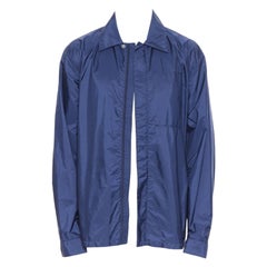 neu PRADA Linea Rossa Nylon dunkelblau Seite Reißverschluss leicht Shell Hemd Stil Jacke XL