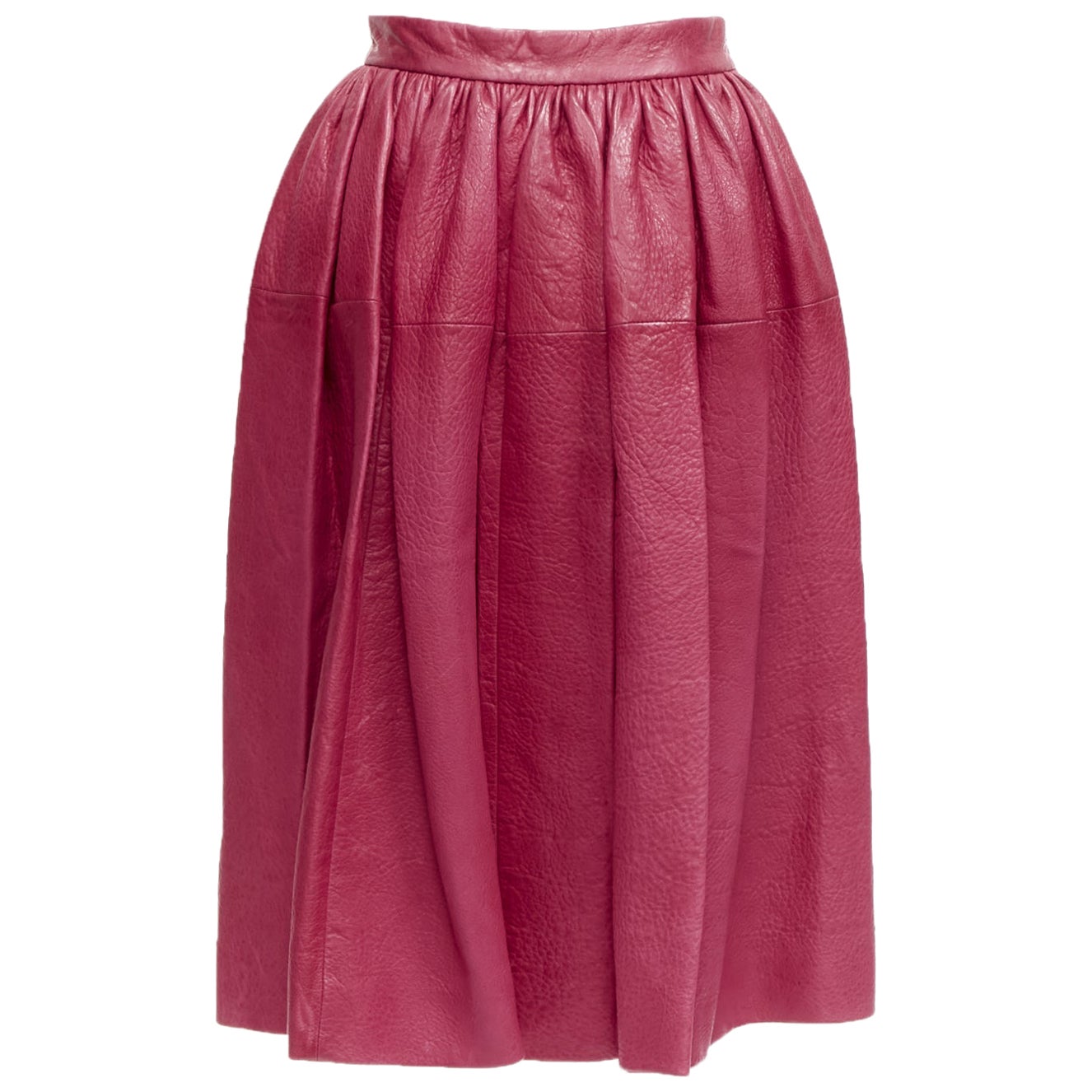 MIU MIU lambskin leather high waist panelled A-line table skirt IT40 S For Sale