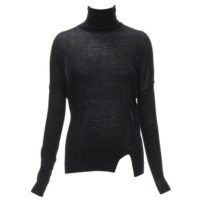 VINCE black viscose classic turtleneck long sleeves sweater XS For Sale