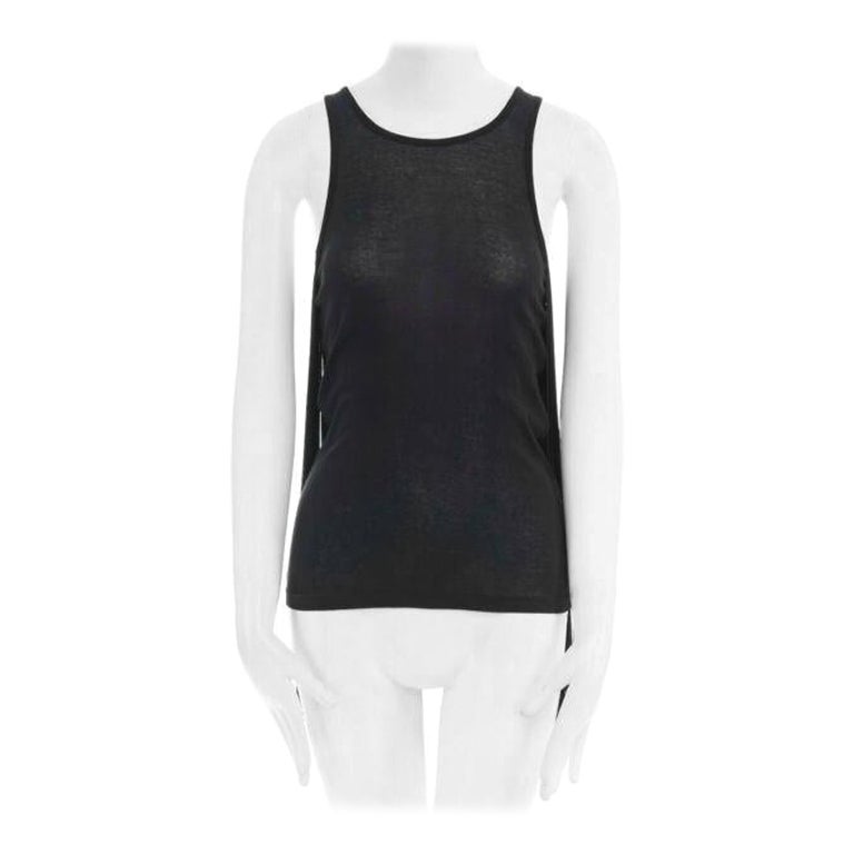 STELLA MCCARTNEY black ITinge back cotton silk blend sleeveless top IT38 XS For Sale