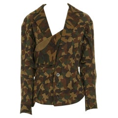 runway YOHJI YAMAMOTO 2006 green camouflage ruffle winged layered jacket JP1 S