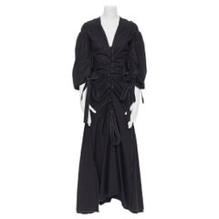neu ELLERY 2018 schwarz Rüsche Rüsche ausgeschnitten Taille gerüscht viktorianischen Kleid UK6 XS