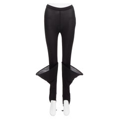 neu LOEWE Runway Hoop schwarzes 3D-Bündchen halb durchsichtige aufgewühlte Leggings FR36 S