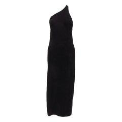 Rare Gucci Tom Ford Suede Leather Gold Clasp Buckle Backless Pencil Dress It42 M