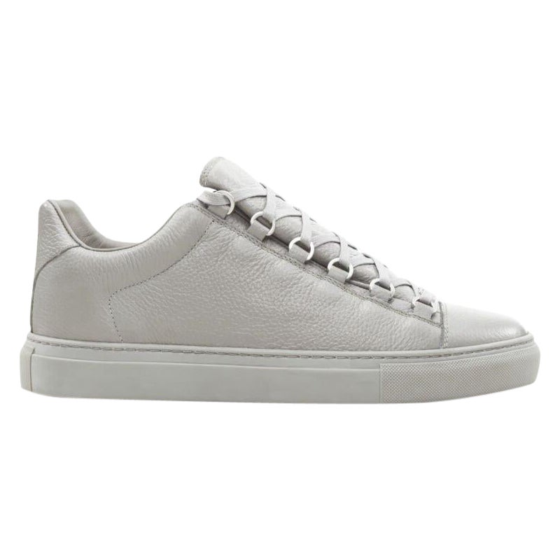 new BALENCIAGA DEMNA Arena Pyrite Grey grained leather low sneakers EU44 US11 For Sale