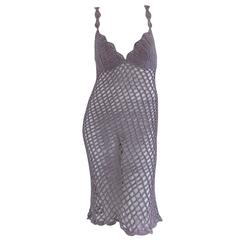 1990s Replay knitwear light purple handmade see through dress 10