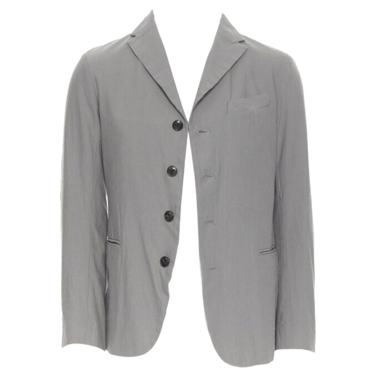 ARTS & SCIENCE grey cotton blend 4-button short collar casusal blazer jacket JP2 For Sale
