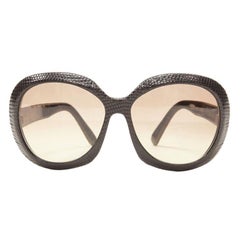CUTLER AND GROSS genuine scaled leather gradient lens oversized sunglasses