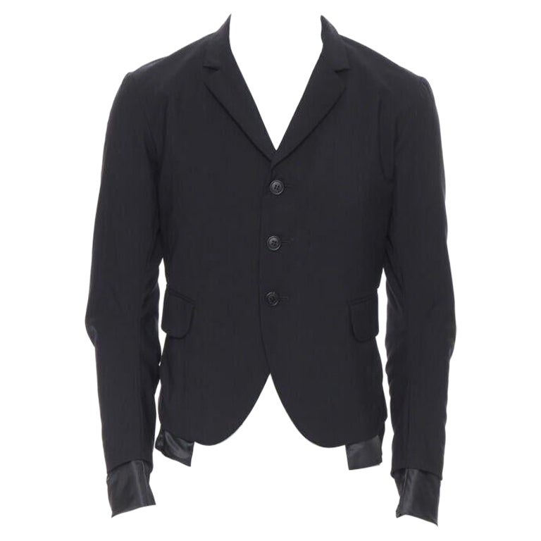 NEMETH Christopher Nemeth black wool exposed lining layered blazer jacket S For Sale