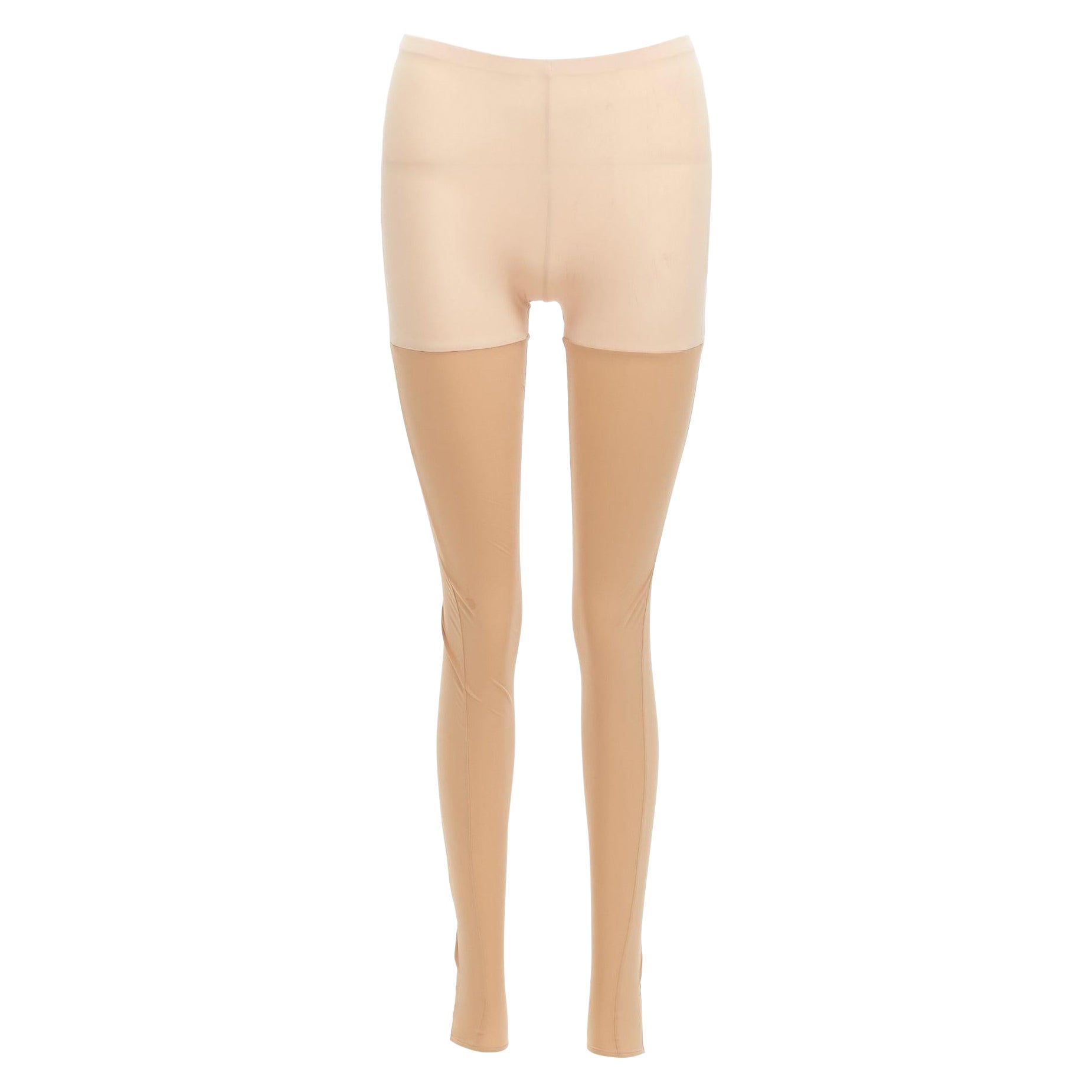 MAISON MARGIELA 2011 nude bicolor panels skinny tight stir up leggings FR38 M