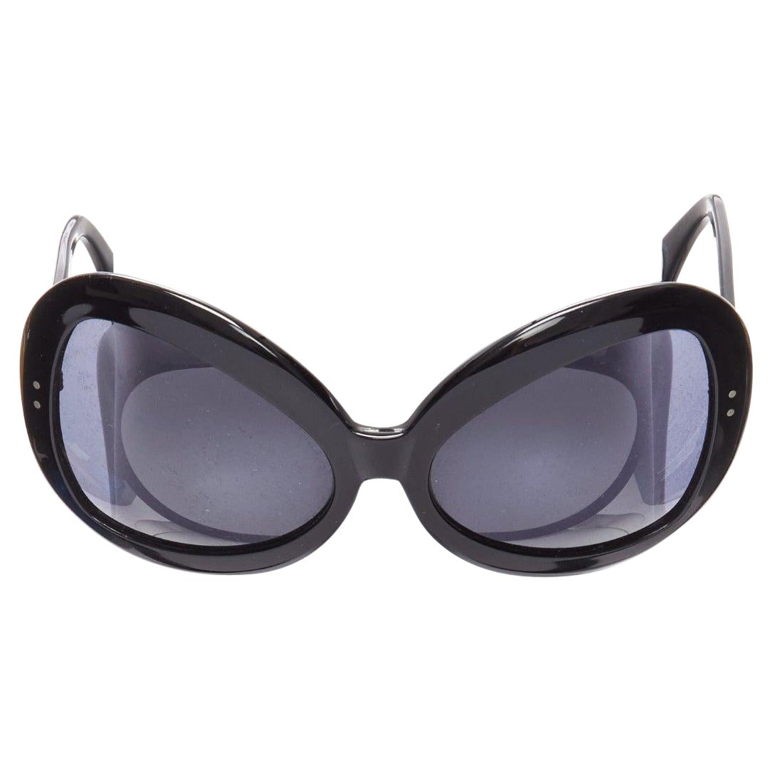 CUTLER AND GROSS M0812 schwarzes graues Glas Schmetterling Bug Eye Sonnenbrille