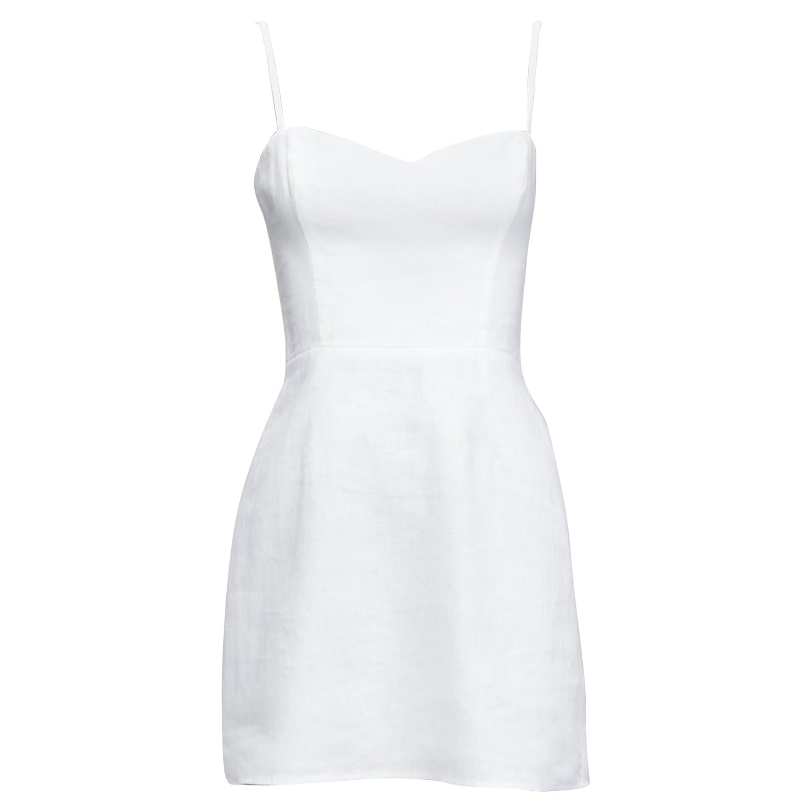 REFORMATION white sweetheart neckline strappy fitted mini dress S For Sale