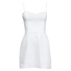 REFORMATION blanc décolleté en cœur bretelles mini robe ajustée S