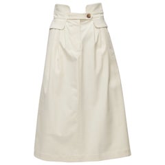 SEA NEW YORK cotton peplum pocket flap belt waist A-line worker skirt US0 XS