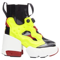 MAISON MARGIELA REEBOK Runway Tabi neon yellow red chunky boots EU39