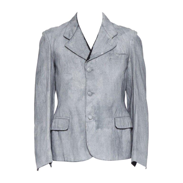 vintage MAISON MARTIN MARGIELA Artisanal silver painted casual blazer jacket M For Sale