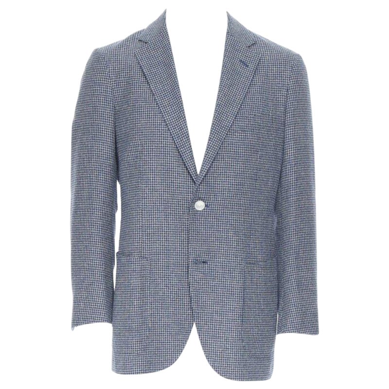 TOMORROWLAND blue white wool blend double button blazer jacket EU50 L For Sale