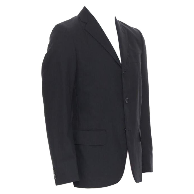 COMME DES GARCONS 2013 black pinstripe wool sportswear construction blazer XS For Sale