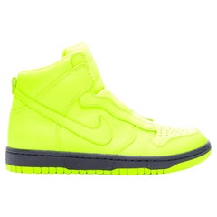 SACAI NIKE NIKELAB Dunk Lux SP Volt neon yellow high top sneakers US8 EU38