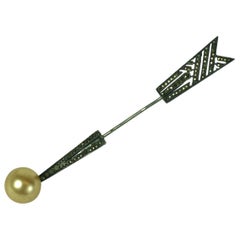  Französische Art Deco Markasit Jabot Pin