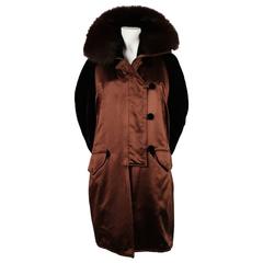 1990's CHRISTIAN LACROIX haute couture silk quilted parka coat with fox fur 11