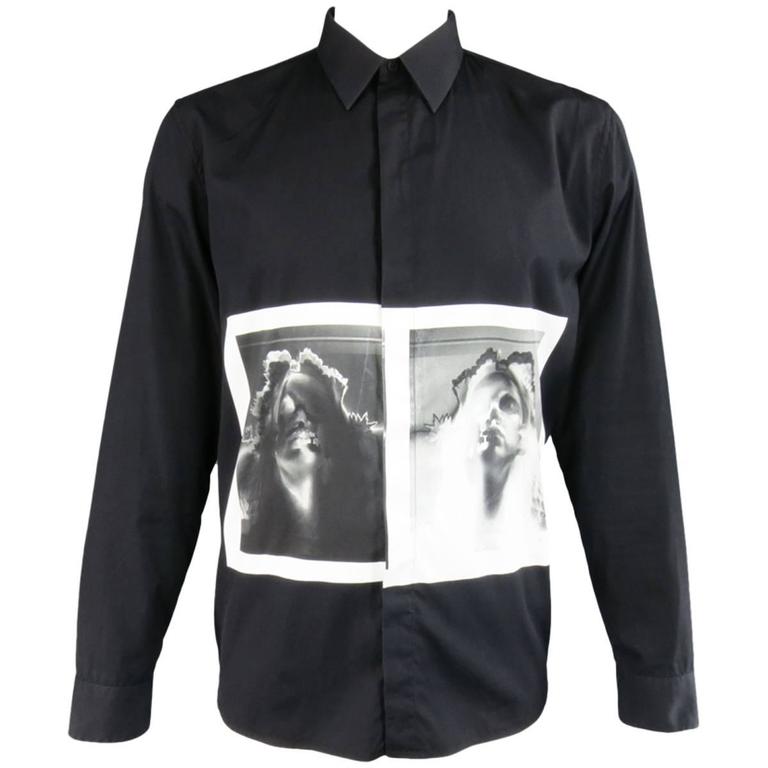 Men's GIVENCHY Size L Black and White X-Ray Graphic Fall 2013 Dress ...