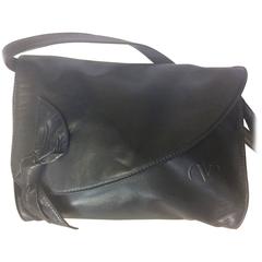 Retro Valentino Garavani, navy nappa leather bow clutch purse, shoulder bag