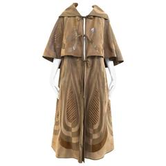 Vintage 1970s Suede cape coat