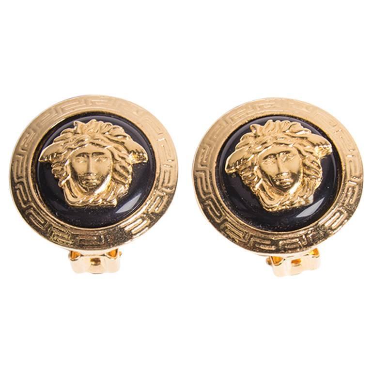 Gianni Versace Medusa Clip On Earrings at 1stdibs
