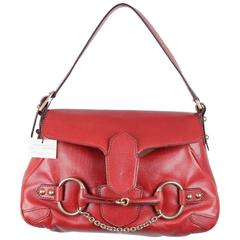 GUCCI Red Leather HORSEBIT Shoulder Bag TOM FORD ERA Handbag