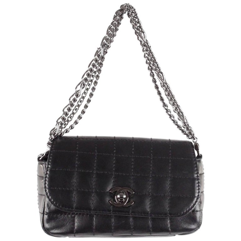 Chanel Black Square Quilted Leather Mini Flap Handbag Multi Chain Bag For  Sale at 1stDibs
