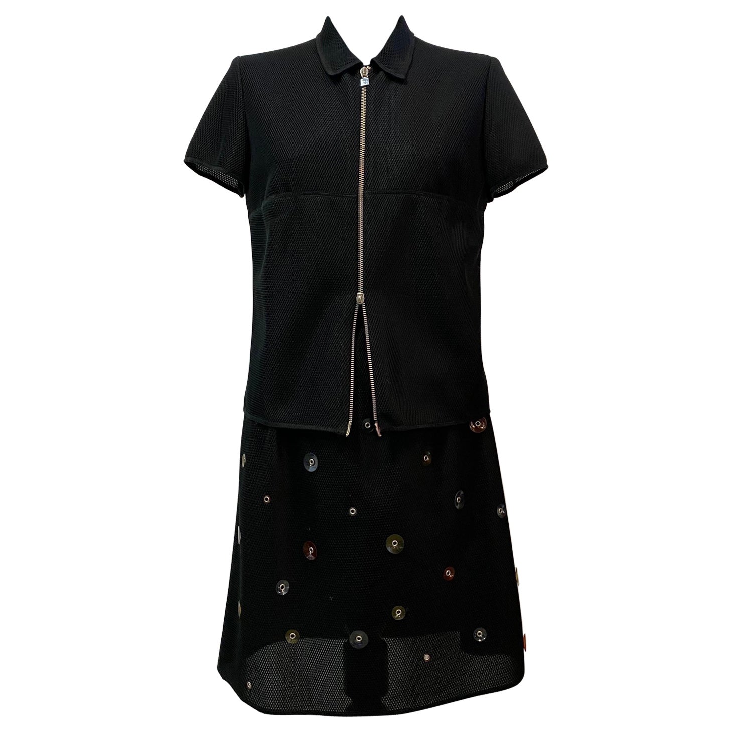 Fendi Black shirt plus skirt Vintage Set