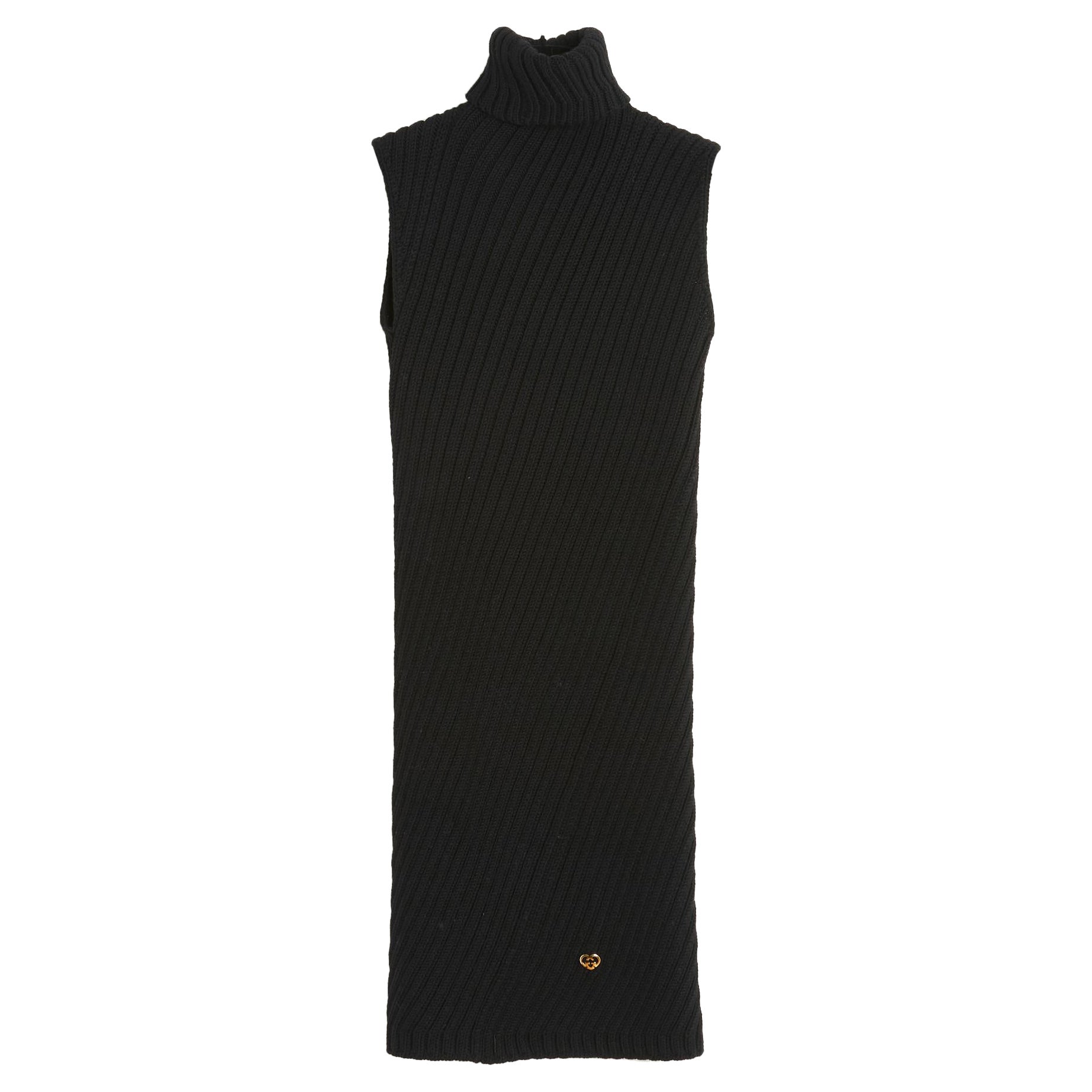 Gucci Dress Mini Black Soft Knit Maxi S