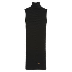 Gucci Vestito Mini Nero in maglia morbida Maxi S