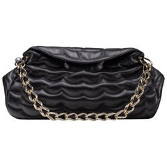 Used Chloe Juana Black Chain Bag Quilted Leather Rare