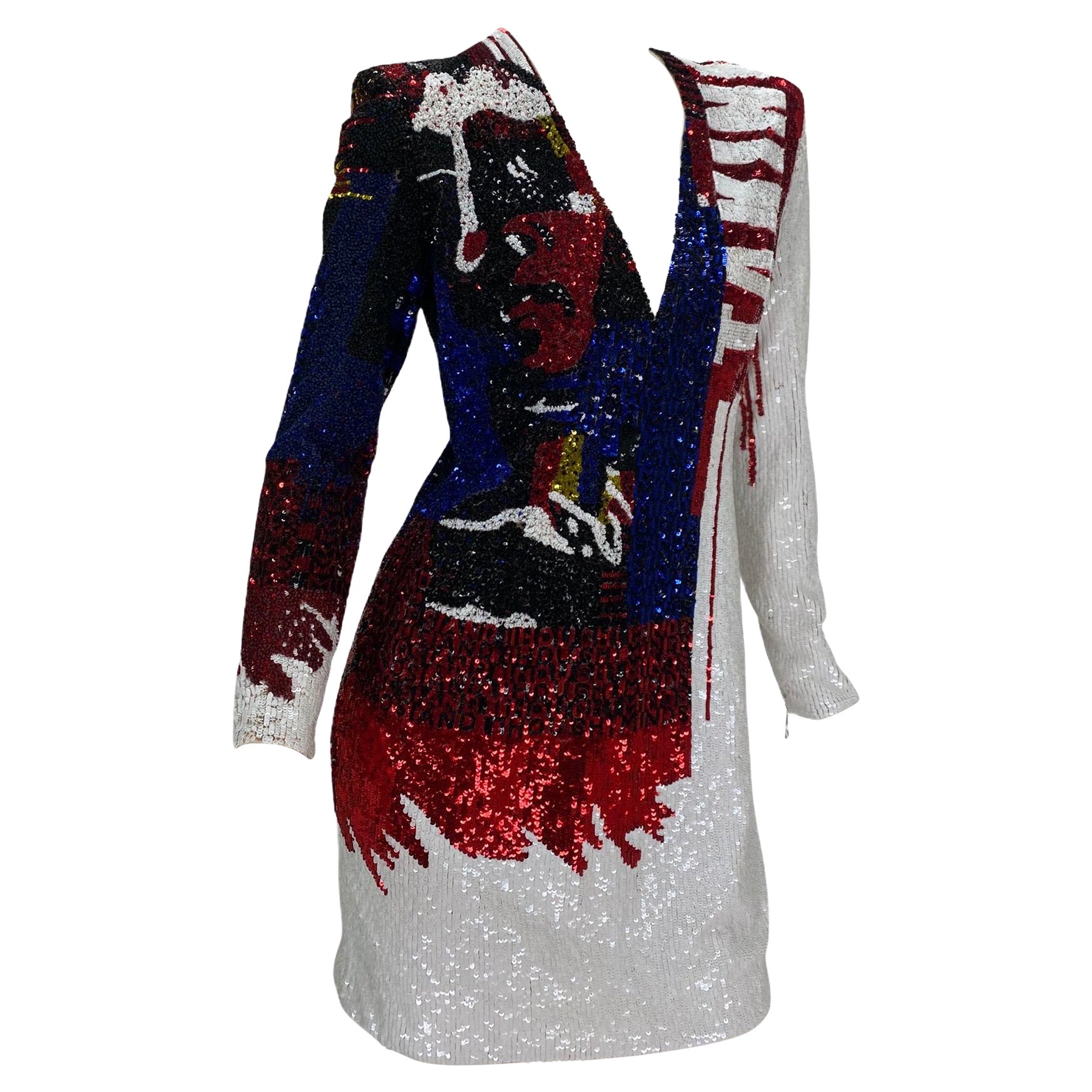Balmain Fully Embellished "Taking Over" Cocktail Dress size 40 For Sale
