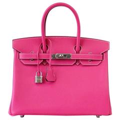 HERMES BIRKIN 30 Bag Rose Tyrien Candy Epsom Limited Edition Palladium Hardware 3