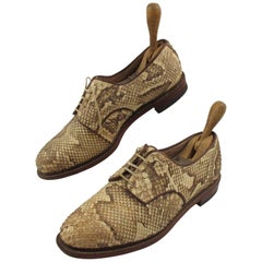 Vintage Pre War Original Python Lace Up Oxfords Men Shoes Size 42 or 9 US