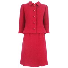 Balenciaga Haute Couture Cerise Wool Skirt Suit, circa 1961 For Sale at ...