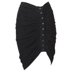 Azzedine Alaia F/W 1983 Vintage draped black suede skirt