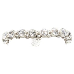 Phillipe Audibert Bracelet élastique en argent avec perles de cristal rondes