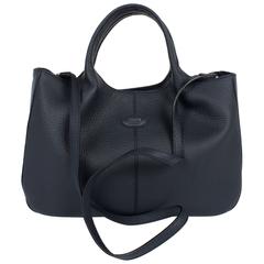 Tod's Top Handle Tote Bag - dark blue leather