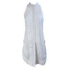 Balenciaga Spring 2007 by Nicolas Ghesquiere Size 38 / 8 White Tuxedo Dress 